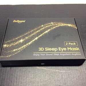 (2) NEW- 3D Sleep Mask, Contoured for Comfortable Sleeping Adjustable- Pink